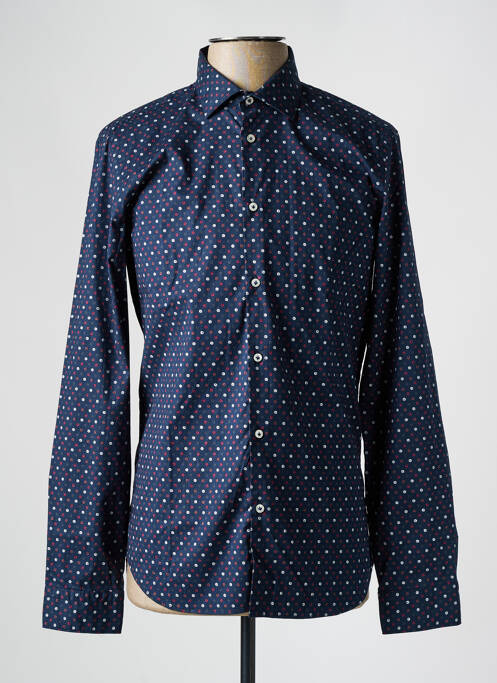 Chemise manches longues bleu MANUEL RITZ pour homme