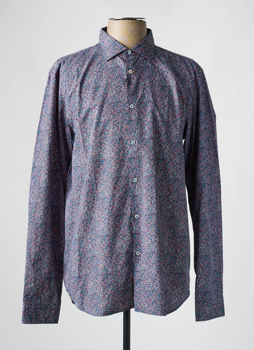 Chemise manches longues bleu MANUEL RITZ pour homme