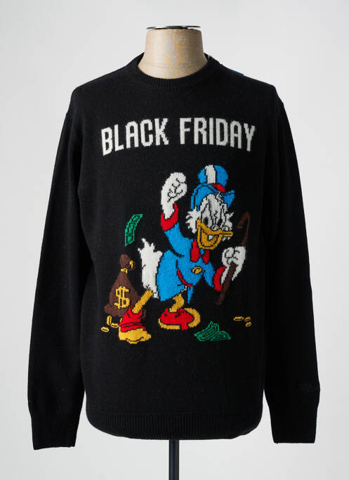 Pull tissage jacquard manches longues noir MC2 SAINT BARTH homme