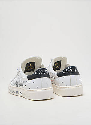Baskets bout rond talon plat jusqu'à 3cm blanc HIDE&JACK femme