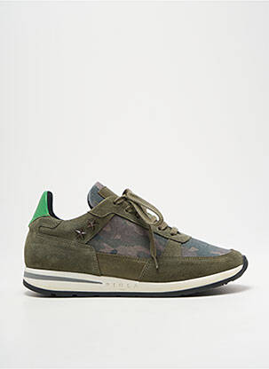 Baskets nubuck talon plat jusqu'à 3cm vert PIOLA femme