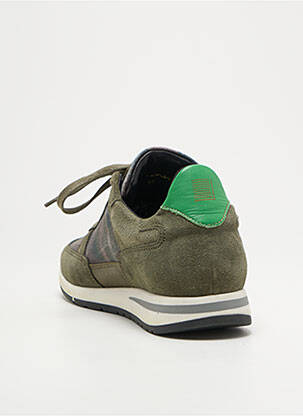 Baskets nubuck talon plat jusqu'à 3cm vert PIOLA femme