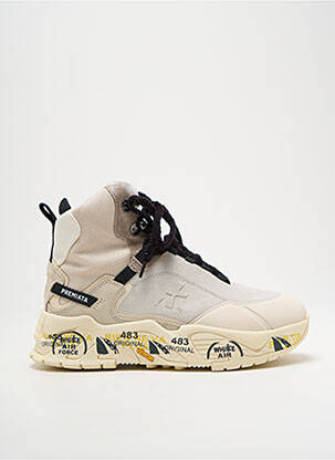 Baskets bout rond talon de 4 à 6cm beige PREMIATA femme