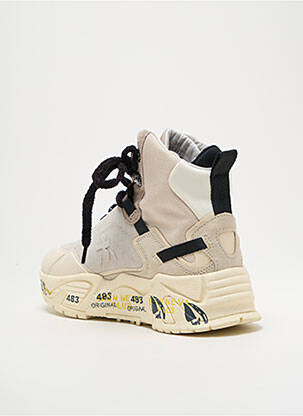 Baskets bout rond talon de 4 à 6cm beige PREMIATA femme