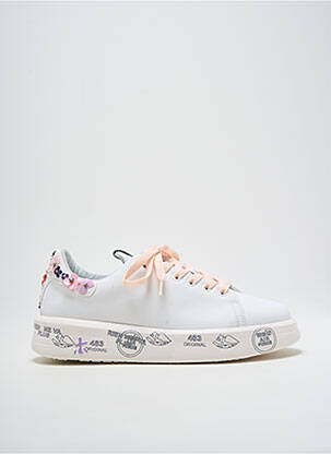 Baskets matière lisse talon plat jusqu'à 3cm blanc PREMIATA femme