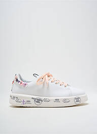 Baskets matière lisse talon plat jusqu'à 3cm blanc PREMIATA femme