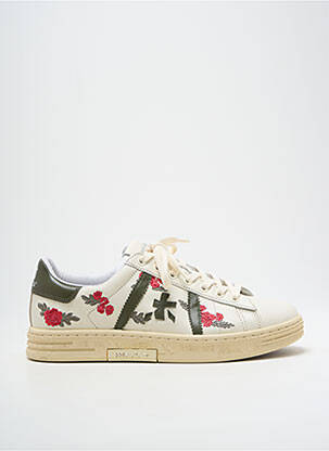Baskets matière lisse talon plat jusqu'à 3cm beige PREMIATA femme