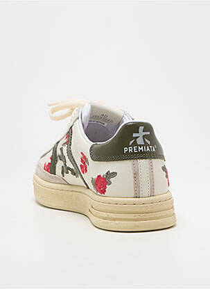 Baskets matière lisse talon plat jusqu'à 3cm beige PREMIATA femme