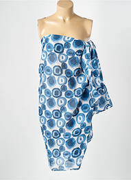 Paréo tissage popeline bleu BAGATELLE FRANCE femme