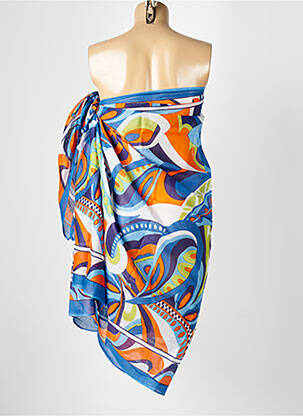 Paréo tissage popeline bleu BAGATELLE FRANCE femme