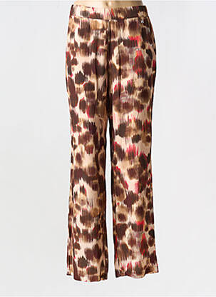 Pantalon droit tissage crêpe taille haute marron IVY BEAU femme
