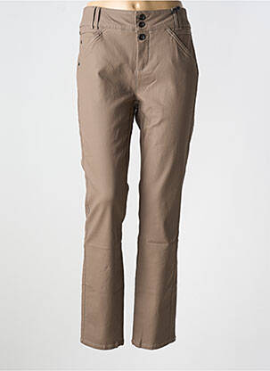 Pantalon slim tissage enduit taille normale marron STREET ONE femme