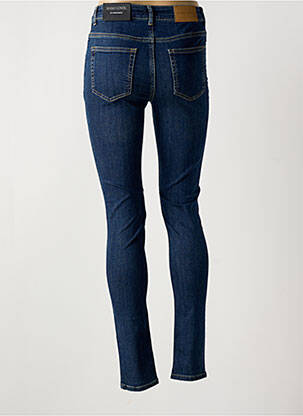Jeans coupe slim broderie rivets taille haute bleu BASE LEVEL femme