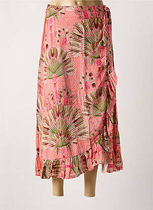 Jupe longue imprimé fantaisie rose IVY BEAU femme