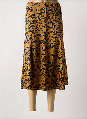 Jupe longue fermeture zippée au dos marron IVY BEAU femme