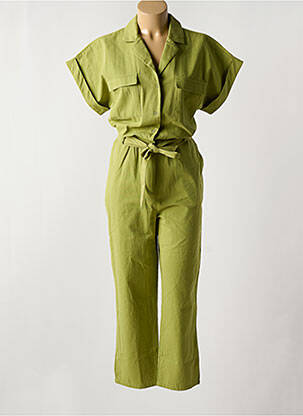 Combi-pantalon fermeture boutonnée sur le devant manches courtes vert COMPAÑIA FANTASTICA femme