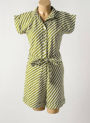 Combishort fermeture boutonnée sur le devant manches courtes vert COMPAÑIA FANTASTICA femme