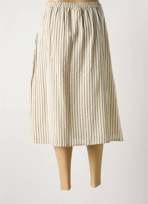 Jupe mi-longue beige COMPAÑIA FANTASTICA pour femme