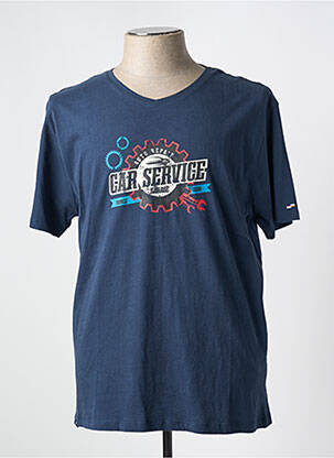 T-shirt coupe cintrée manches courtes bleu OAKS VALLEY homme