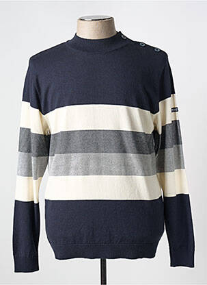Pull stretch manches longues bleu HUBLOT homme