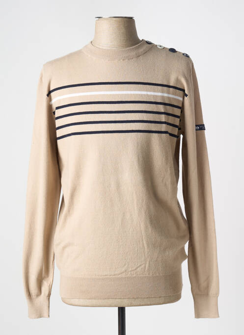 Pull stretch manches longues beige HUBLOT homme