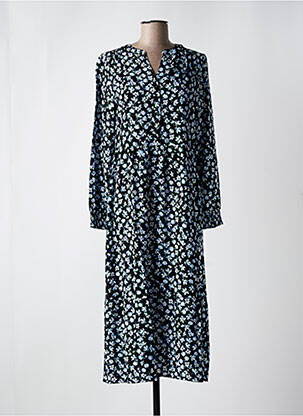 Robe mi-longue imprimé fleurs manches longues noir STREET ONE femme