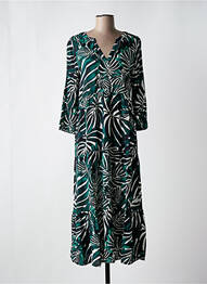Robe longue coupe cintrée manches 3/4 vert STREET ONE femme