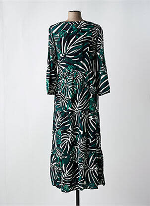 Robe longue coupe cintrée manches 3/4 vert STREET ONE femme
