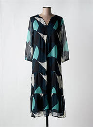 Robe mi-longue coupe fluide manches 3/4 vert STREET ONE femme