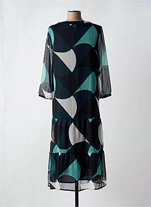Robe mi-longue coupe fluide manches 3/4 vert STREET ONE femme