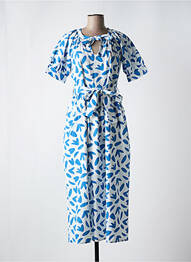 Robe longue manches courtes manches courtes bleu COMPAÑIA FANTASTICA femme