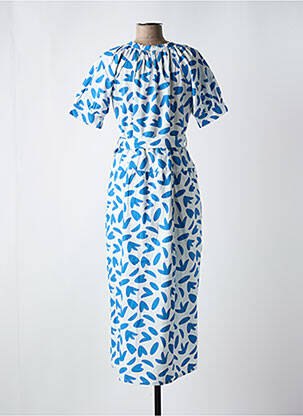 Robe longue manches courtes manches courtes bleu COMPAÑIA FANTASTICA femme