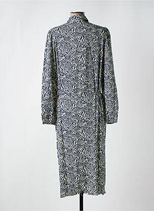 Robe mi-longue manches longues manches longues bleu IVY BEAU femme