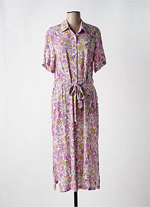 Robe longue manches courtes manches courtes violet IVY BEAU femme