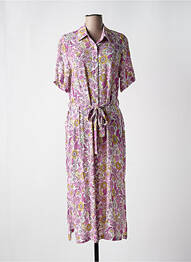 Robe longue manches courtes manches courtes violet IVY BEAU femme