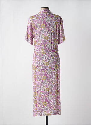 Robe longue manches courtes manches courtes violet IVY BEAU femme