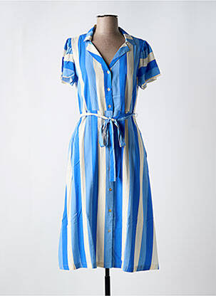 Robe mi-longue manches courtes manches courtes bleu COMPAÑIA FANTASTICA femme