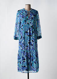 Robe mi-longue imprimé fantaisie manches longues bleu STREET ONE femme