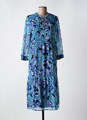 Robe mi-longue imprimé fantaisie manches longues bleu STREET ONE femme
