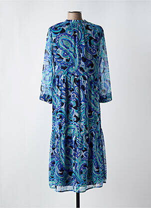 Robe mi-longue imprimé fantaisie manches longues bleu STREET ONE femme