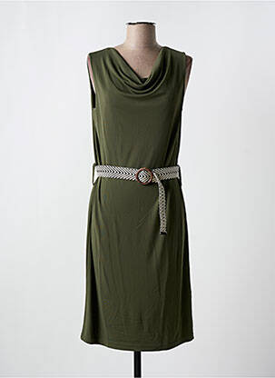 Robe mi-longue sans manche sans manche vert QUATRE VINGT JOURS femme