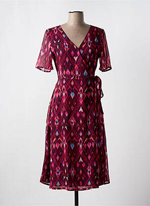 Robe mi-longue imprimé fantaisie manches courtes rouge STREET ONE femme