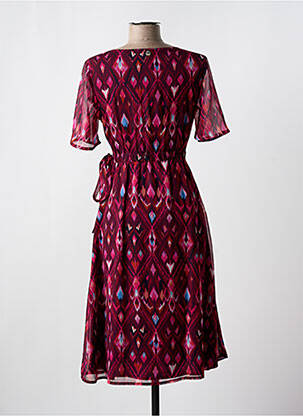 Robe mi-longue imprimé fantaisie manches courtes rouge STREET ONE femme