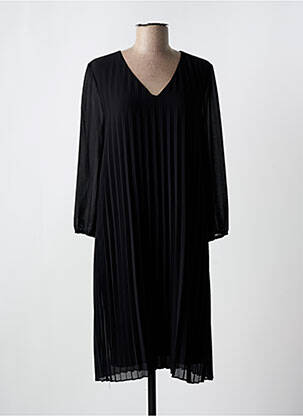 Robe mi-longue coupe fluide manches longues noir STREET ONE femme