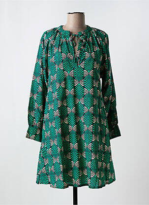 Robe courte coupe évasée manches longues vert COMPAÑIA FANTASTICA femme