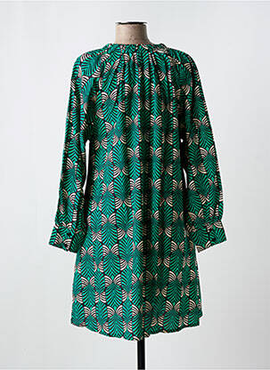 Robe courte coupe évasée manches longues vert COMPAÑIA FANTASTICA femme