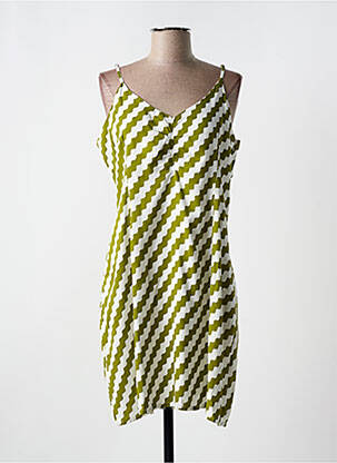 Robe mi-longue tissage crêpe fines bretelles vert COMPAÑIA FANTASTICA femme