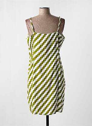 Robe mi-longue tissage crêpe fines bretelles vert COMPAÑIA FANTASTICA femme