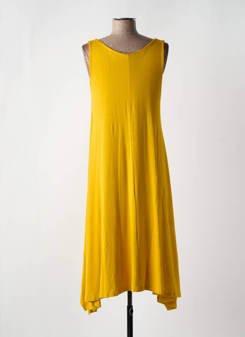 Robe mi-longue jaune QUATRE VINGT JOURS pour femme