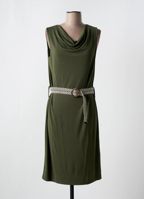 Robe mi-longue vert QUATRE VINGT JOURS pour femme